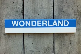 MBTA Blue Line Wood Station Signs (22")