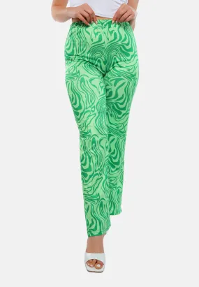 Psychedelic Print High Waist Trousers