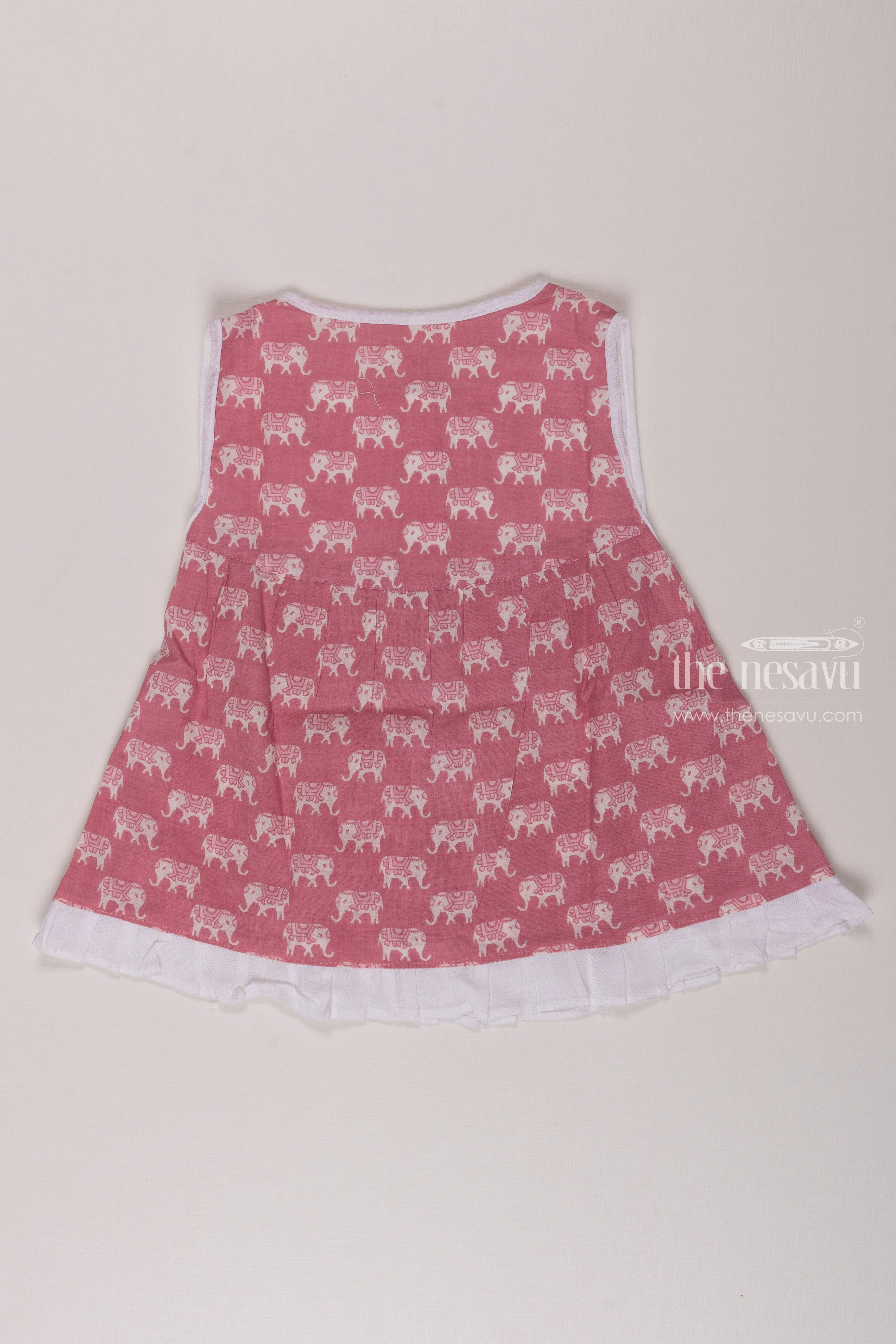 2.Infant Baby Frock with Charming Elephant Print in Purple