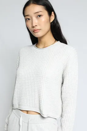 Blended Knit Waffle Crew Ash