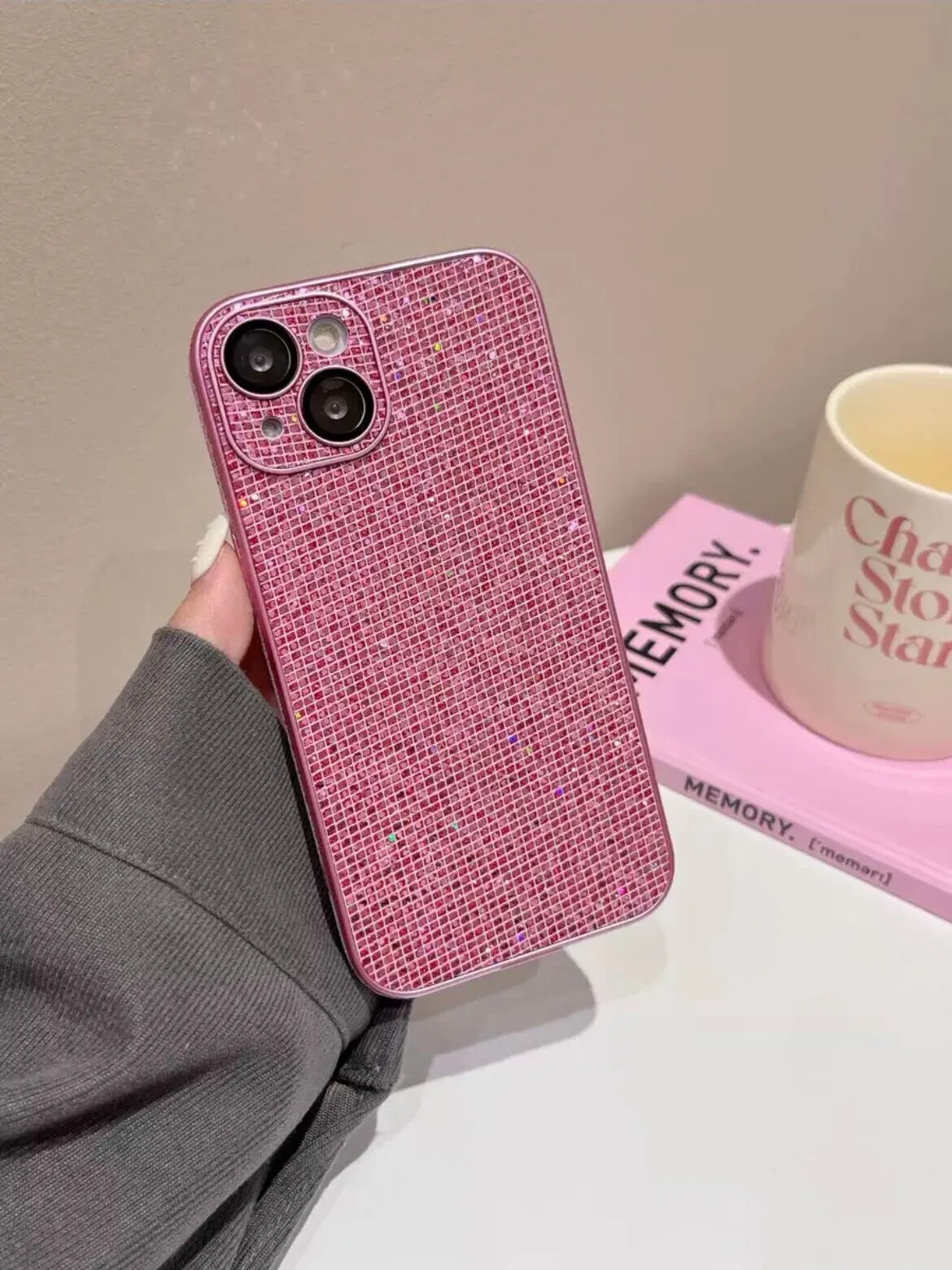 Cute Solid Bling Glam Shimmer Shiny Sequin Glitter Design Protective Shockproof iPhone Case for iPhone 11 12 13 14 15 Plus Pro Max