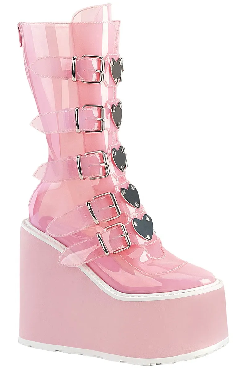 DemoniaCult SWING 230C Pink Transparent Boots