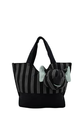 ELEPH FOLDABLE PLEAT 3 STRIPE - TOTE S : Black / Grey