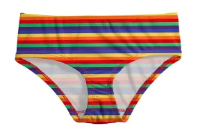 Girls UPF 50  Printed Swim Briefs  | Rainbow Print