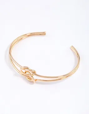 Gold Pretzel Open Cuff & Polishing Set