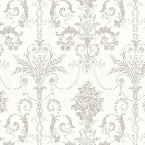 Josette Dove Grey/White Wallpaper