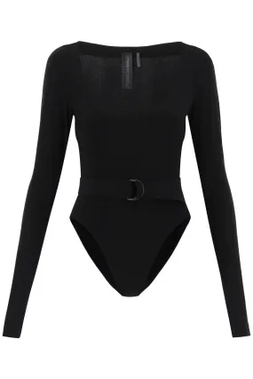 NORMA KAMALI belted long-sleeved bodysuit