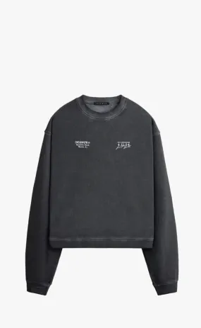 OIL MALIBU HIGH EASHED BLACK CREWNECK