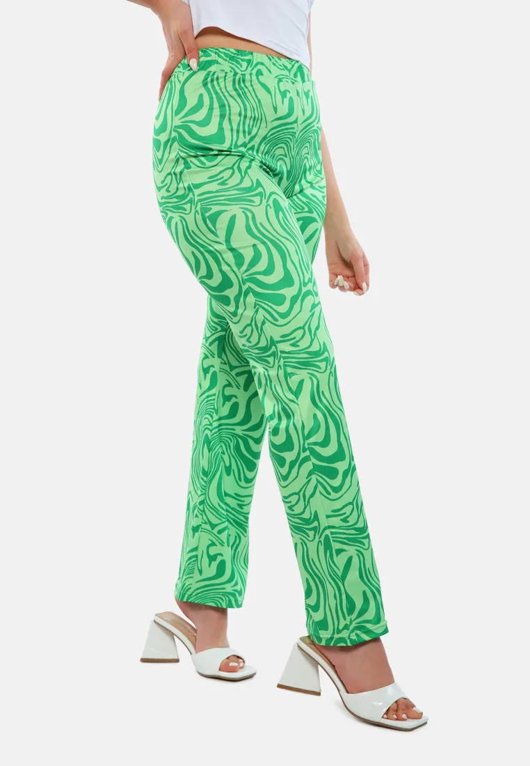 Psychedelic Print High Waist Trousers