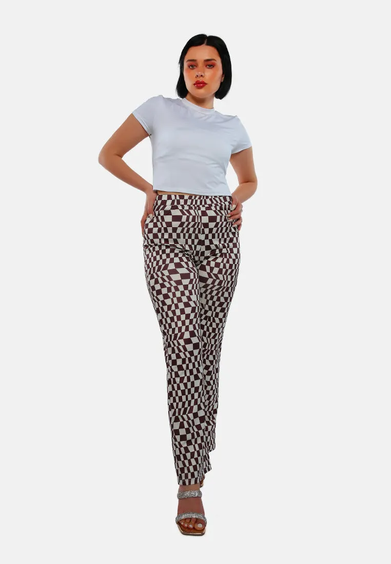 Psychedelic Print High Waist Trousers