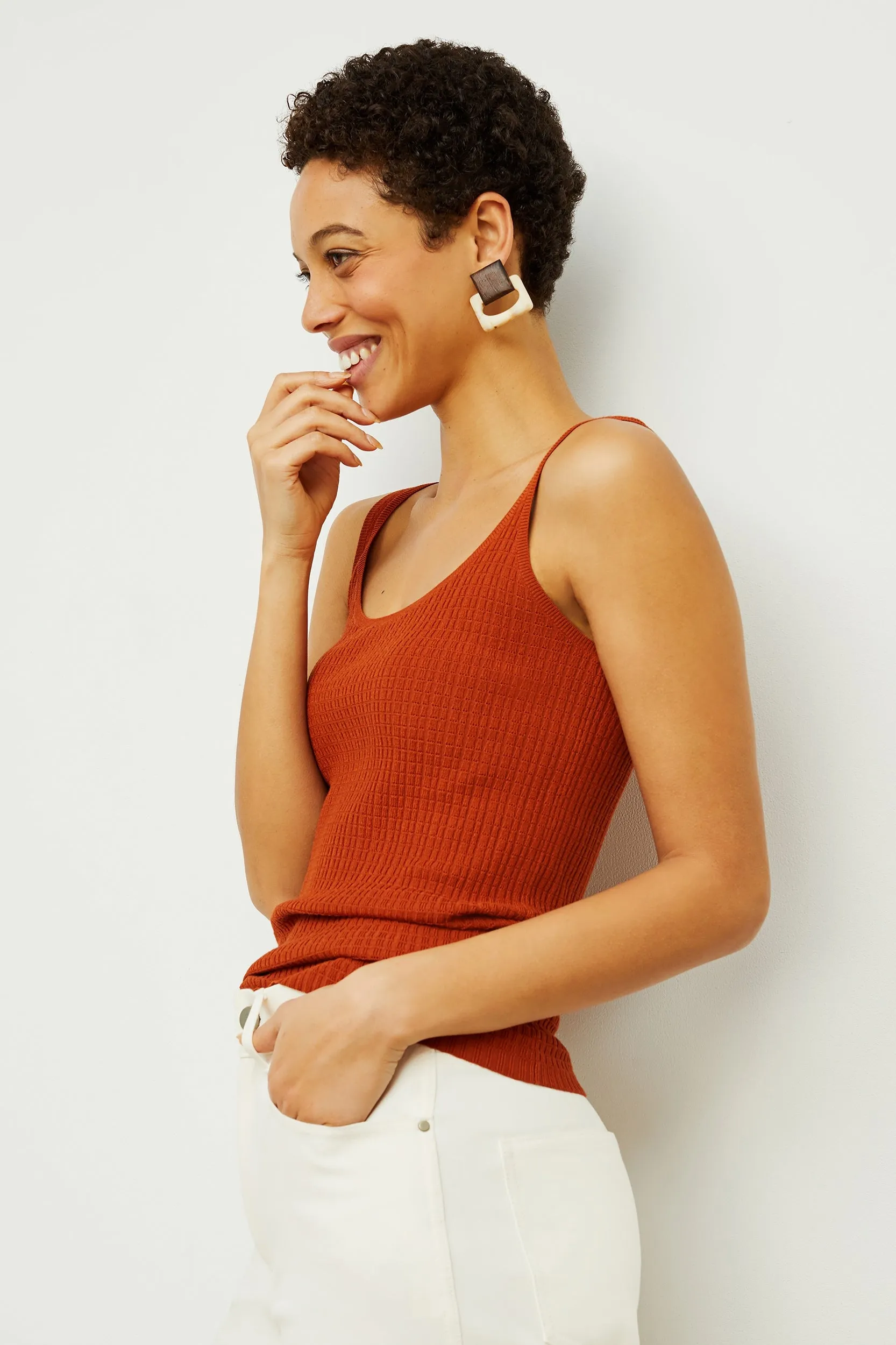 Rochelle Tank - Geo Micro Knit :: Canyon