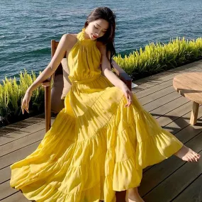 Saz Summer Maxi Dress in Yellow